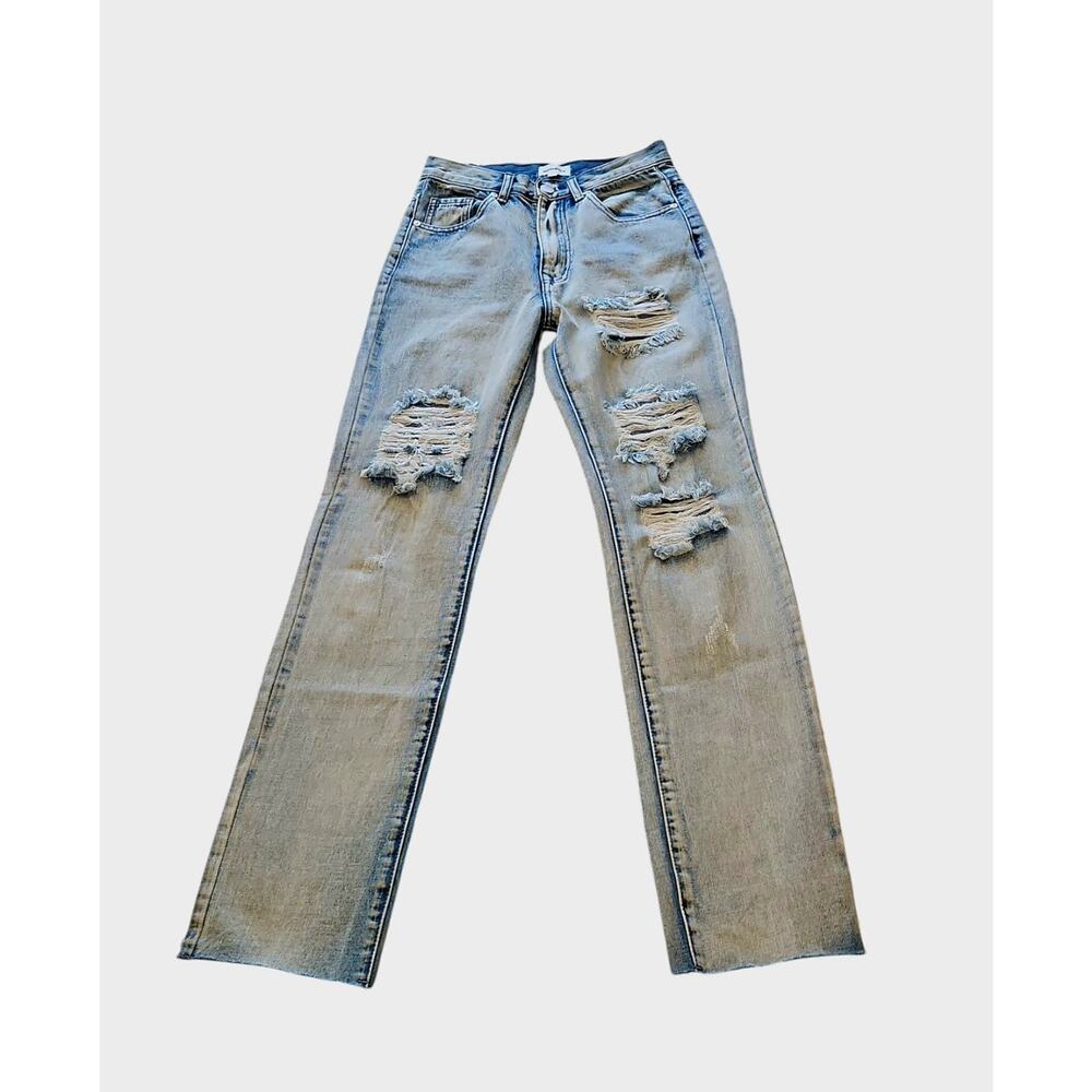Superdown Blue Denim Raw Hem Distressed High Rise Jeans Size 26